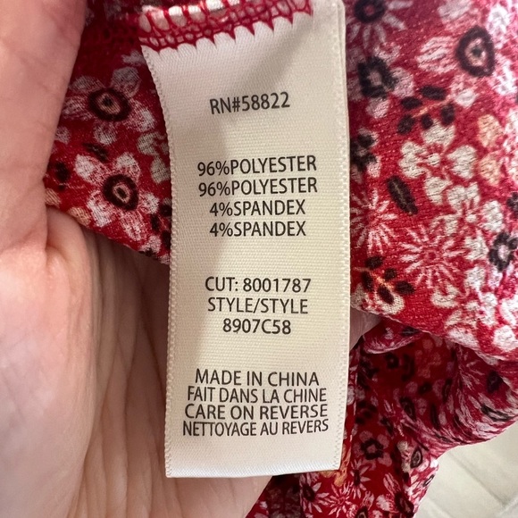 Max Studio Ruffle Crepe High‎ Low Wrap Floral Short Sleeve Midi summer Dress L - Picture 4 of 5